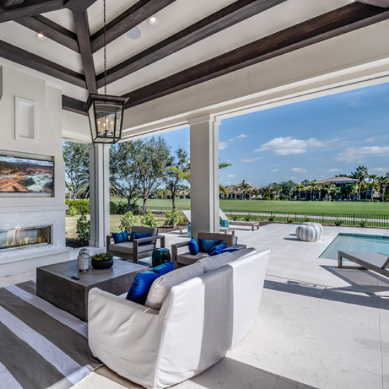 Backyard porch with view