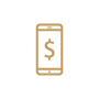 Money phone with money symbol icon