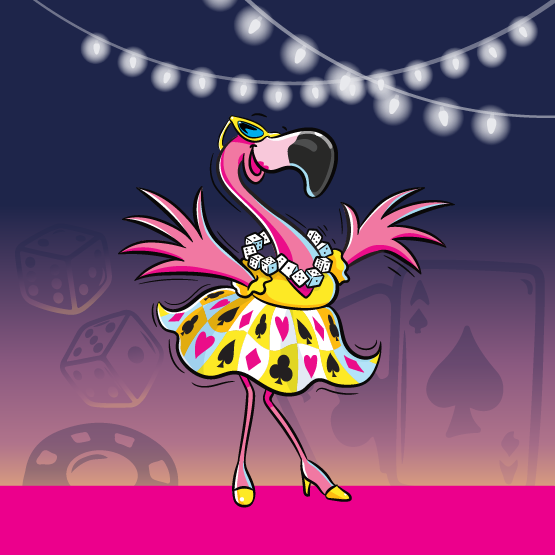 Dancing flamingo character