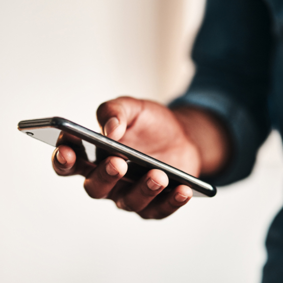 Man holding mobile phone