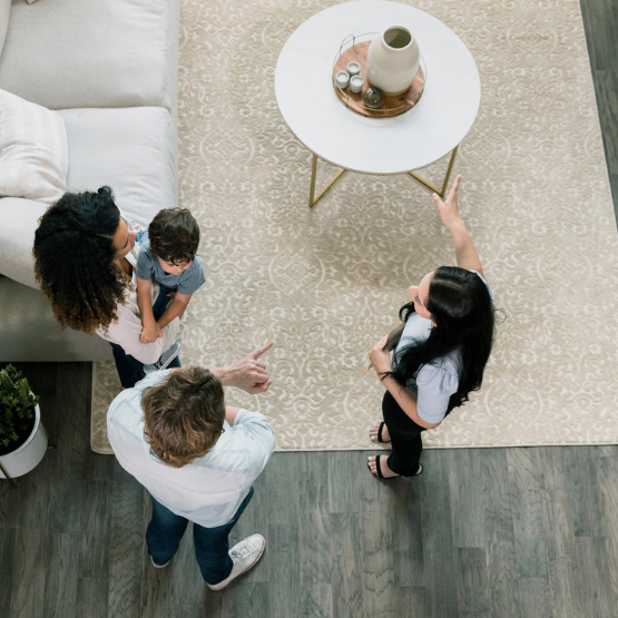 Family at house showing