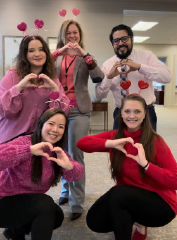 Employees pictured on Valentine's Day