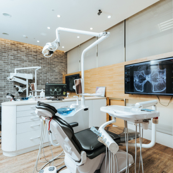 Inside exam room at dental office