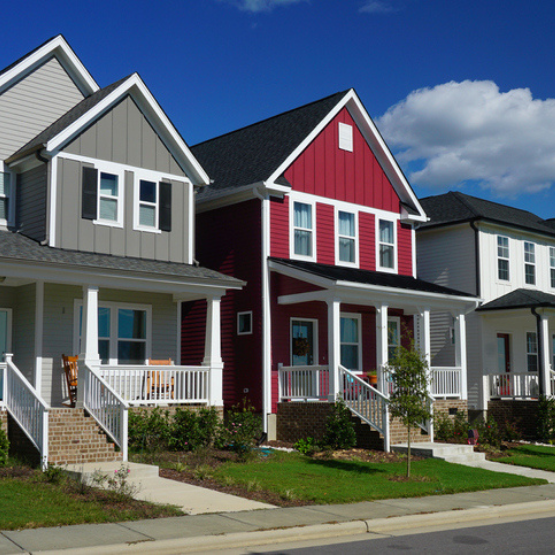 Colorful houses on street