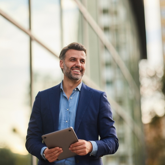 Businessman walking